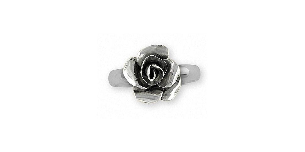 Rose Charms Rose Ring Sterling Silver Flower Jewelry Rose jewelry