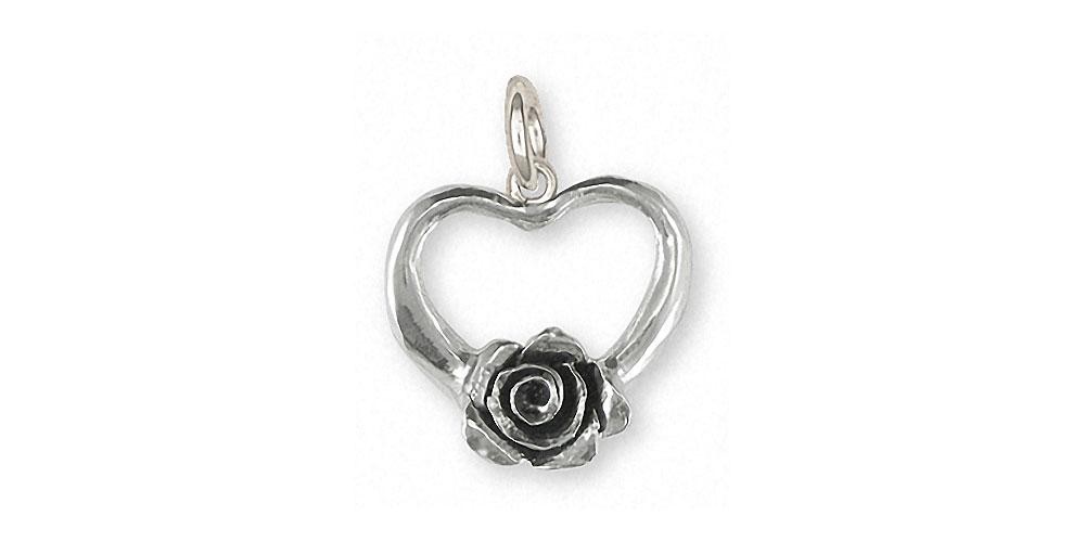 Rose Charms Rose Charm Sterling Silver Flower Jewelry Rose jewelry