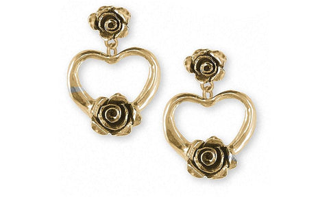 Gold Rose Charms Flower Charm (4pcs / 12mm x 17mm / Gold) Floral Jewelry Rose Drop Add on Charm Earrings Wedding Decoration Supplies CHM1726