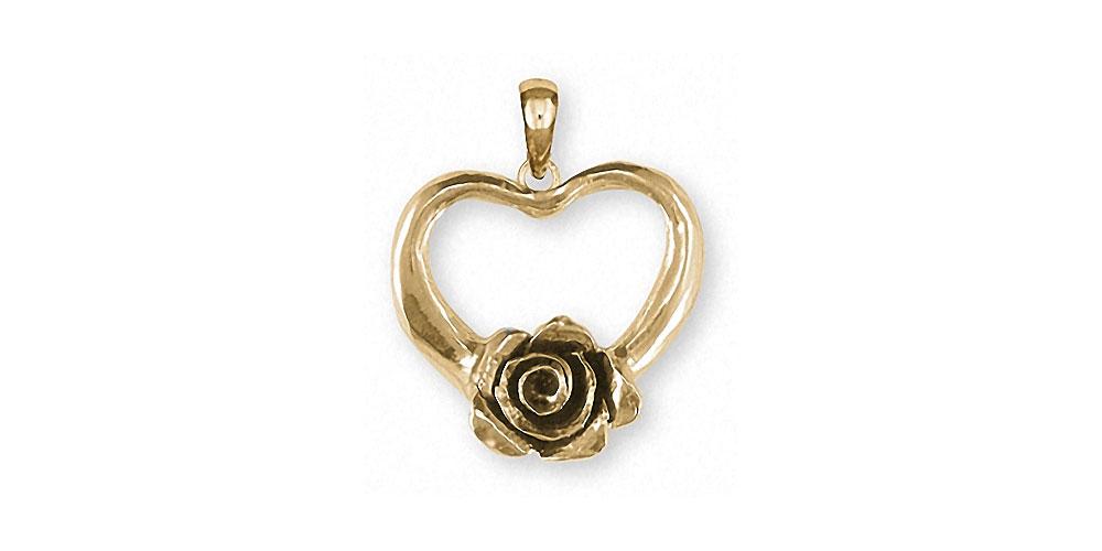 Rose Charms Rose Pendant 14k Gold Flower Jewelry Rose jewelry