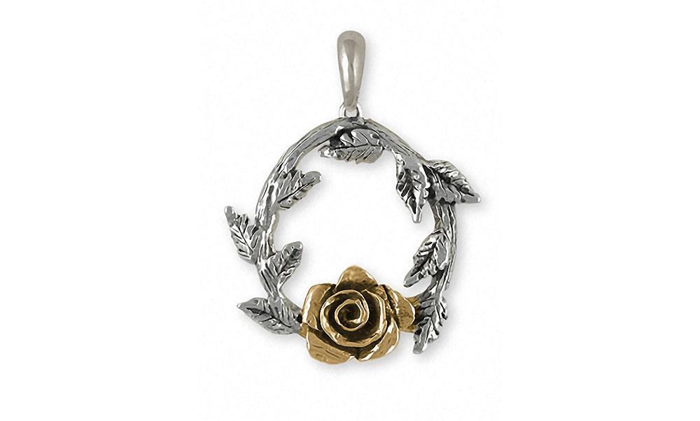 Rose Charms Rose Pendant Gold Vermeil Flower Jewelry Rose jewelry