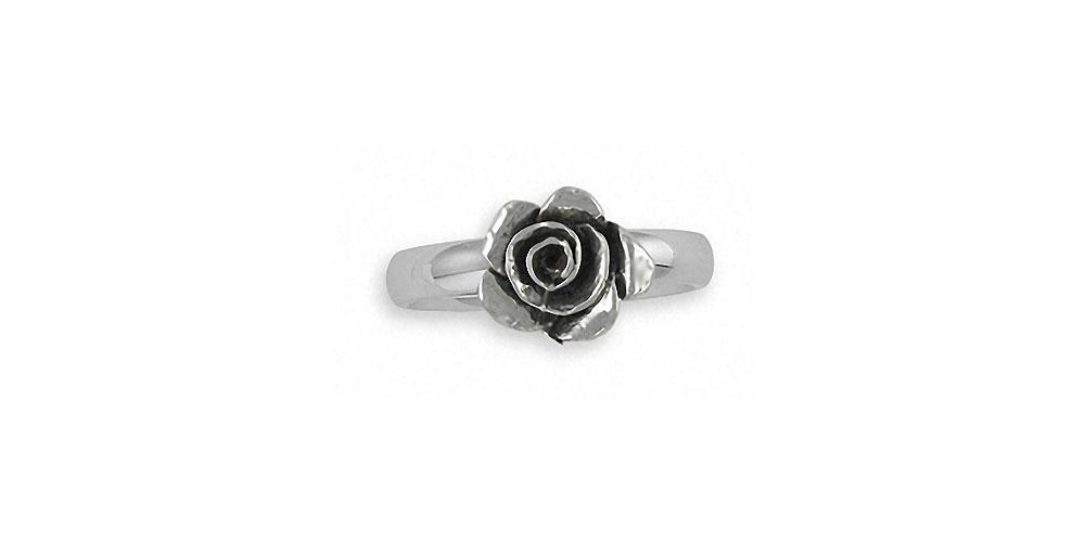 Rose Charms Rose Ring Sterling Silver Flower Jewelry Rose jewelry