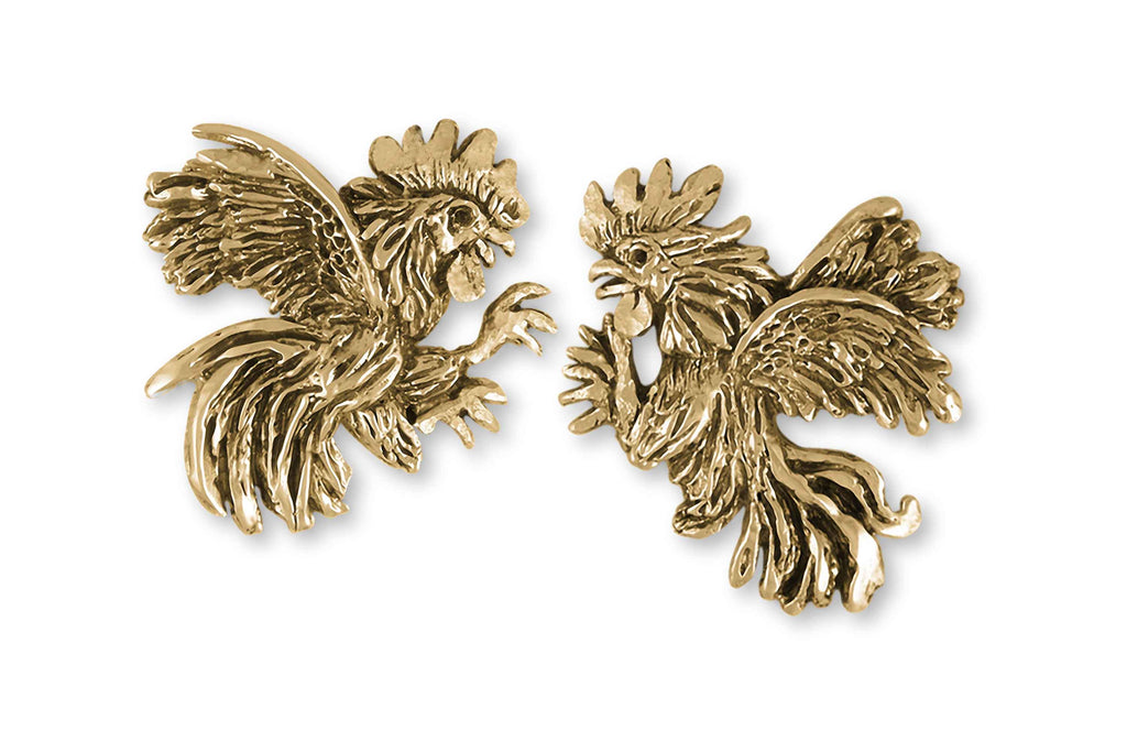 Rooster Charms Rooster Cufflinks 14k Gold Vermeil Rooster Jewelry Rooster jewelry