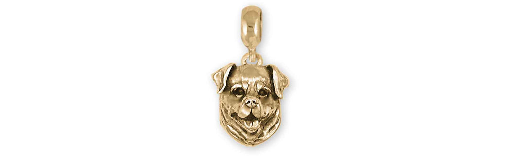Rottweiler Charms Rottweiler Charm Slide 14k Yellow Gold Rottweiler Jewelry Rottweiler jewelry