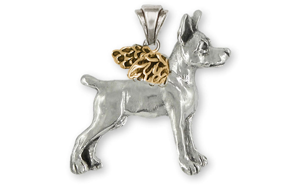 Rat Terrier Charms Rat Terrier Pendant Silver And 14k Gold Rat Terrier Jewelry Rat Terrier jewelry