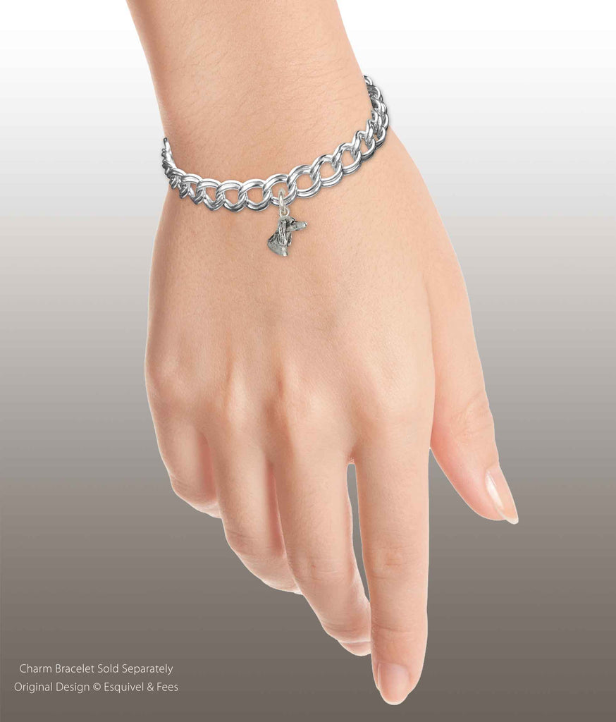 Saluki Jewelry Sterling Silver Handmade Saluki Charm  SA4H-C