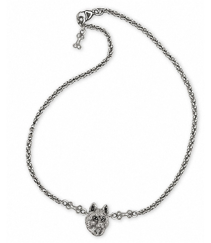 Siberian Husky Charms Siberian Husky Ankle Bracelet Sterling Silver Dog Jewelry Siberian Husky jewelry