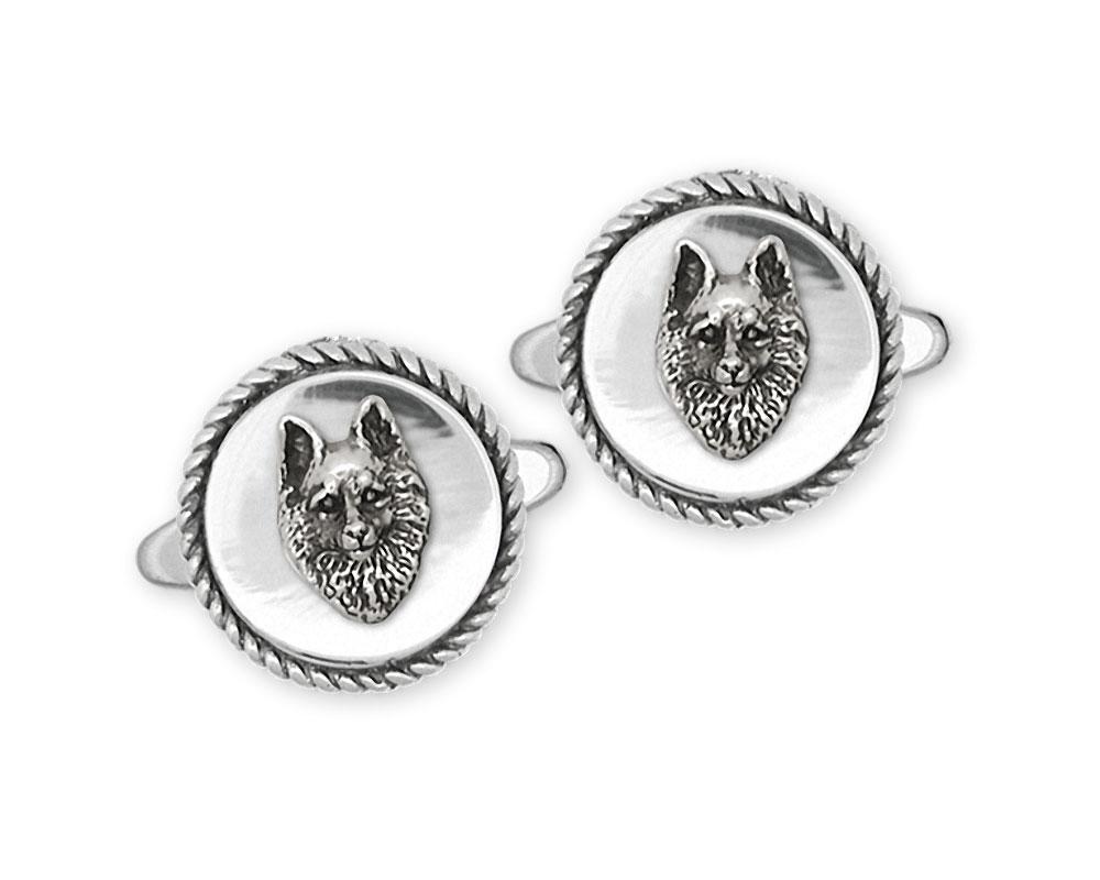 Schipperke Charms Schipperke Cufflinks Sterling Silver Dog Jewelry Schipperke jewelry