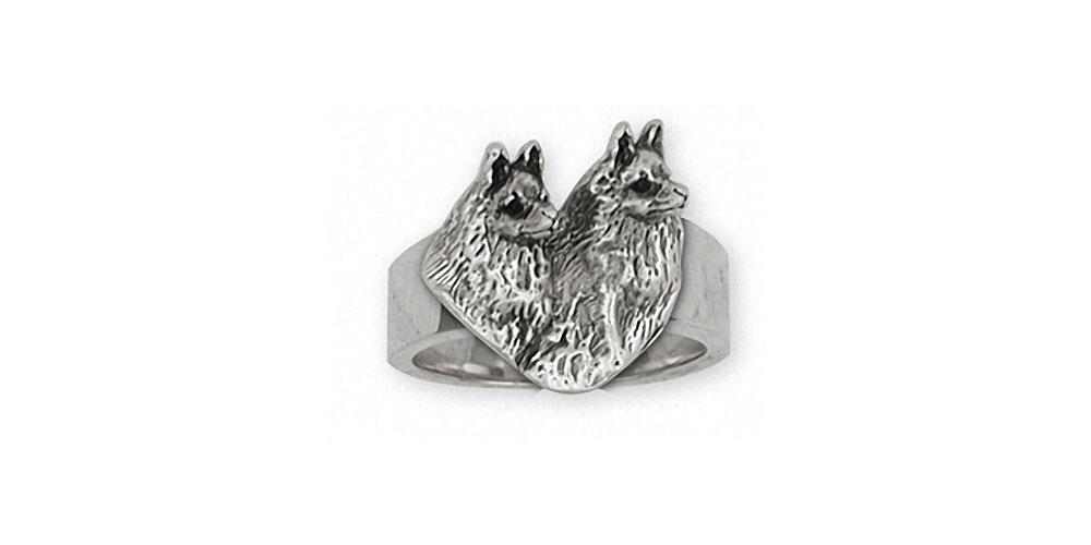 Schipperke Charms Schipperke Ring Sterling Silver Dog Jewelry Schipperke jewelry