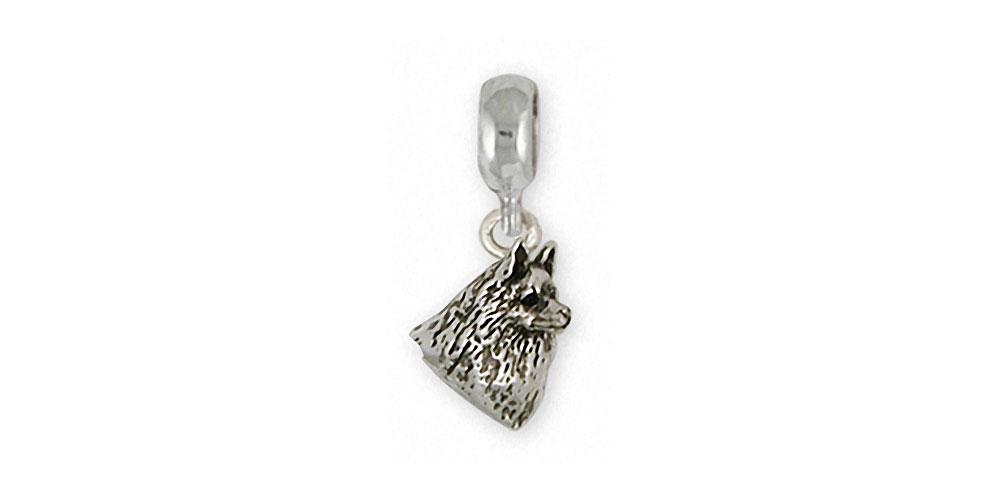 Schipperke Charms Schipperke Charm Slide Sterling Silver Dog Jewelry Schipperke jewelry