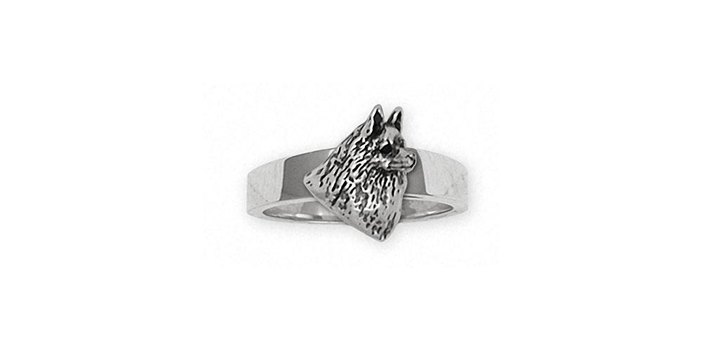 Schipperke Charms Schipperke Ring Sterling Silver Dog Jewelry Schipperke jewelry