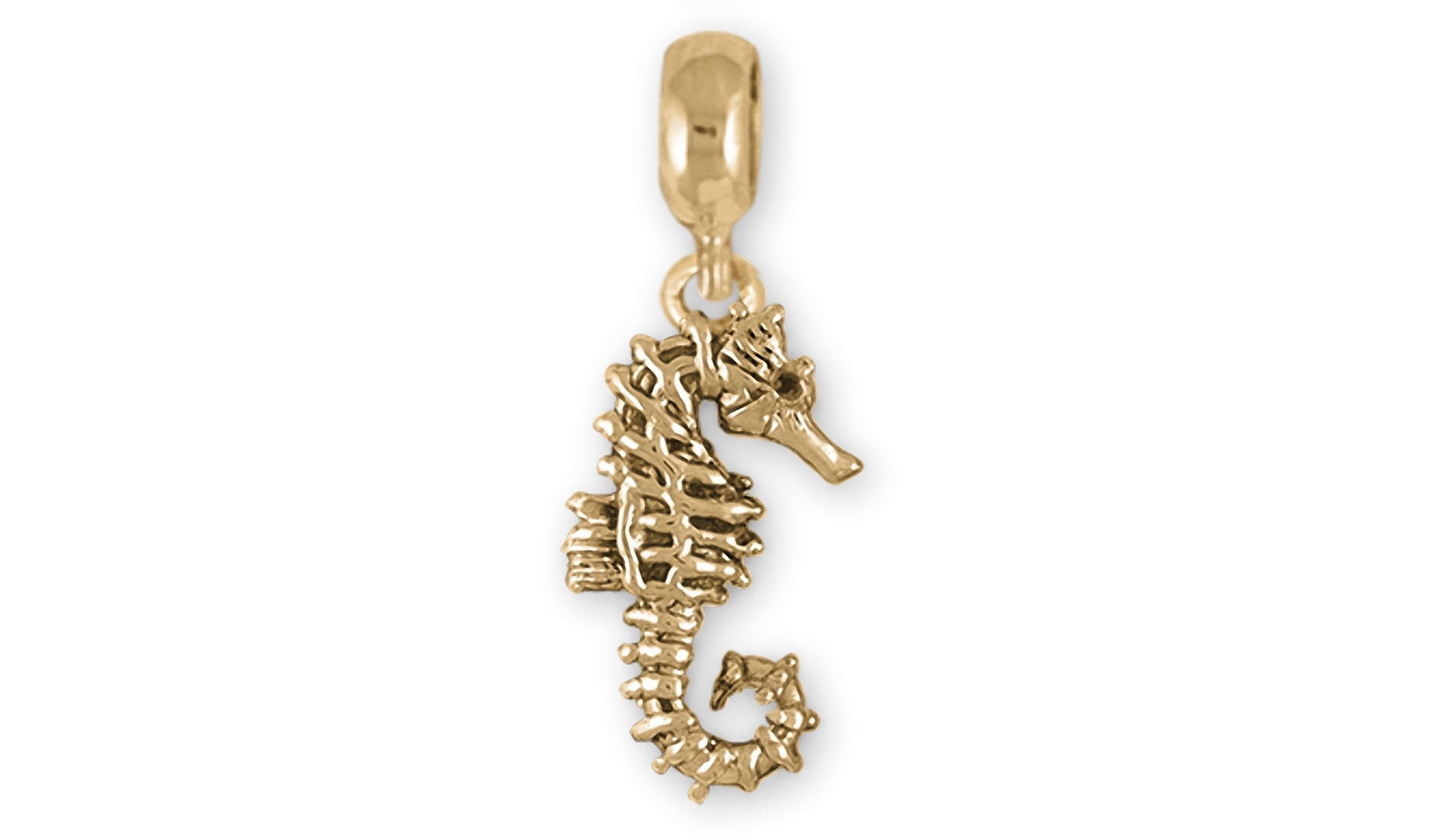 14K Solid Gold Tiny Seahorse Flat Back Earring