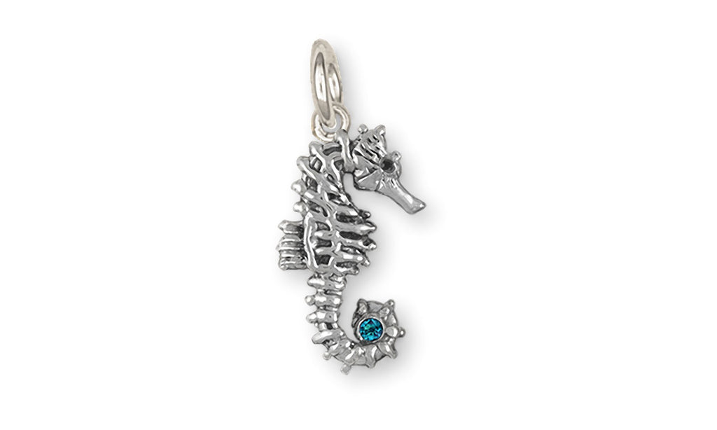 Seahorse Charms Seahorse Charm Sterling Silver Sea Horse Birthstone Jewelry Seahorse jewelry