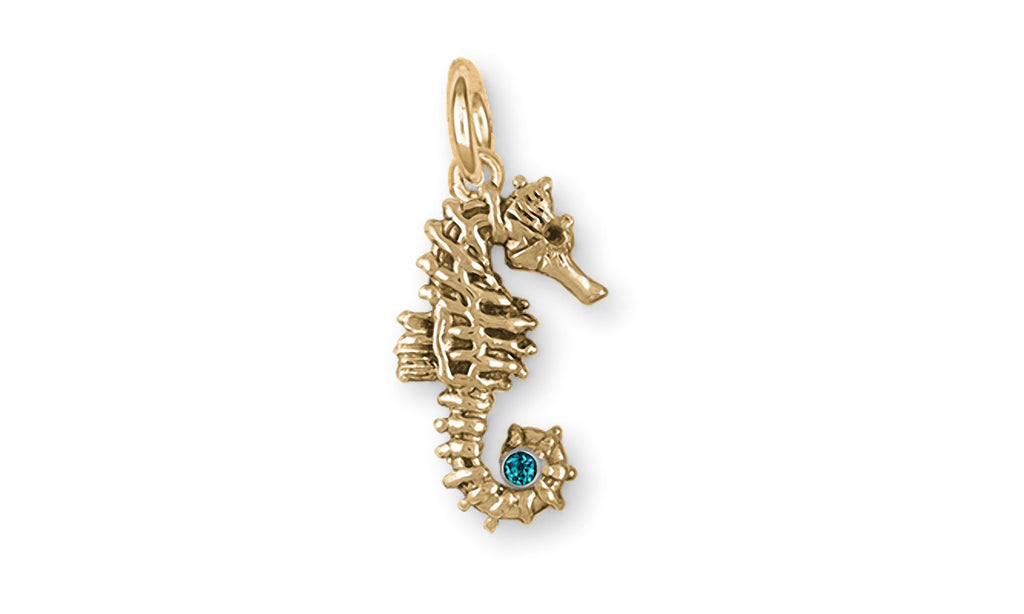 Seahorse Charms Seahorse Charm 14k Gold Sea Horse Birthstone Jewelry Seahorse jewelry