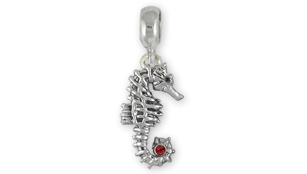 Seahorse Charms Seahorse Charm Slide Sterling Silver Sea Horse Birthstone Jewelry Seahorse jewelry