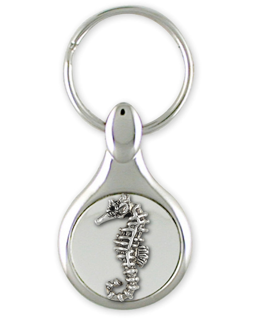 Seahorse Charms Seahorse Key Ring Sterling Silver And Stainless Steel Sea Horse Jewelry Seahorse jewelry
