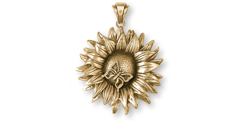 Shaveling Buddhist Monk Sunflower Necklace Pendant Locket Jewelry