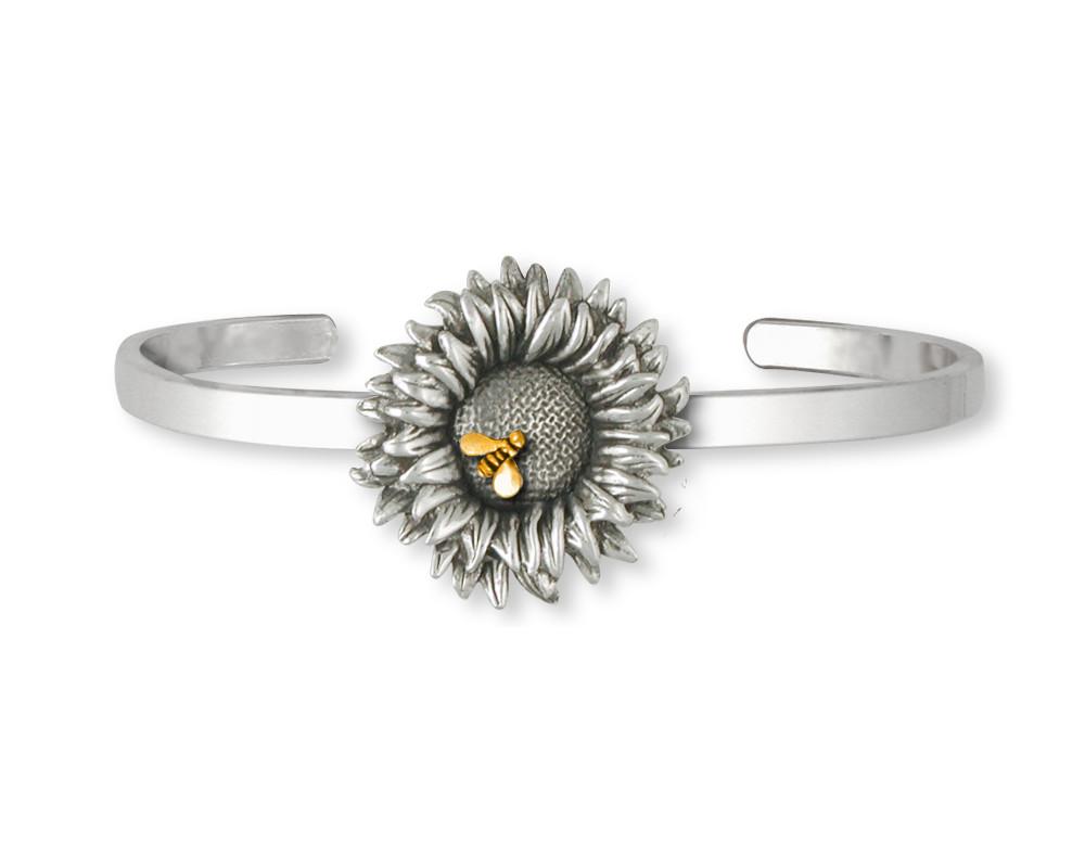 Sunflower Charms Sunflower Bracelet Silver And Gold Flower Jewelry Sunflower jewelry