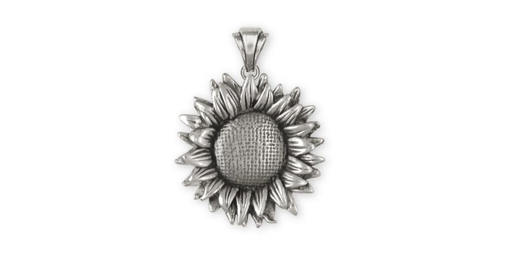 Sunflower Charms Sunflower Pendant Sterling Silver Flower Jewelry Sunflower jewelry