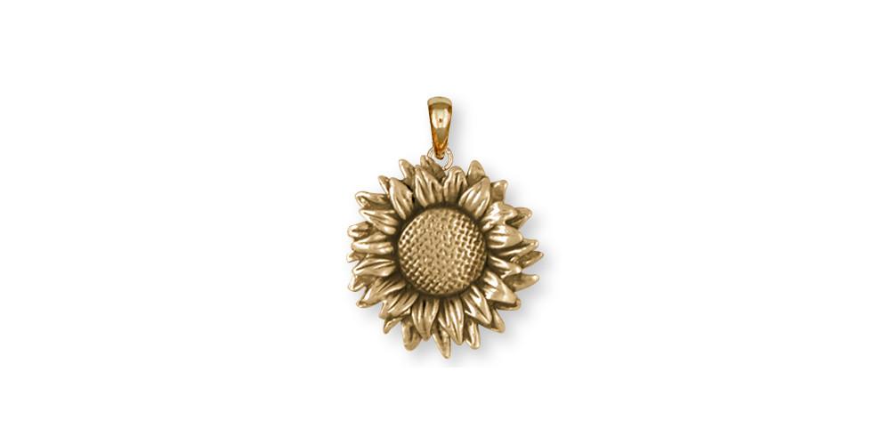 Sunflower Charms Sunflower Pendant 14k Gold Flower Jewelry Sunflower jewelry