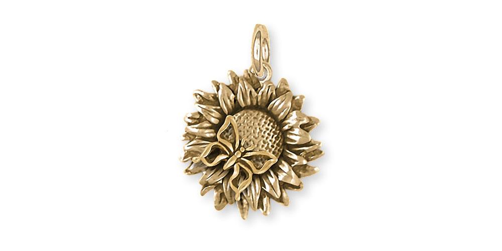 Sunflower Charms Sunflower Charm 14k Gold Flower Jewelry Sunflower jewelry