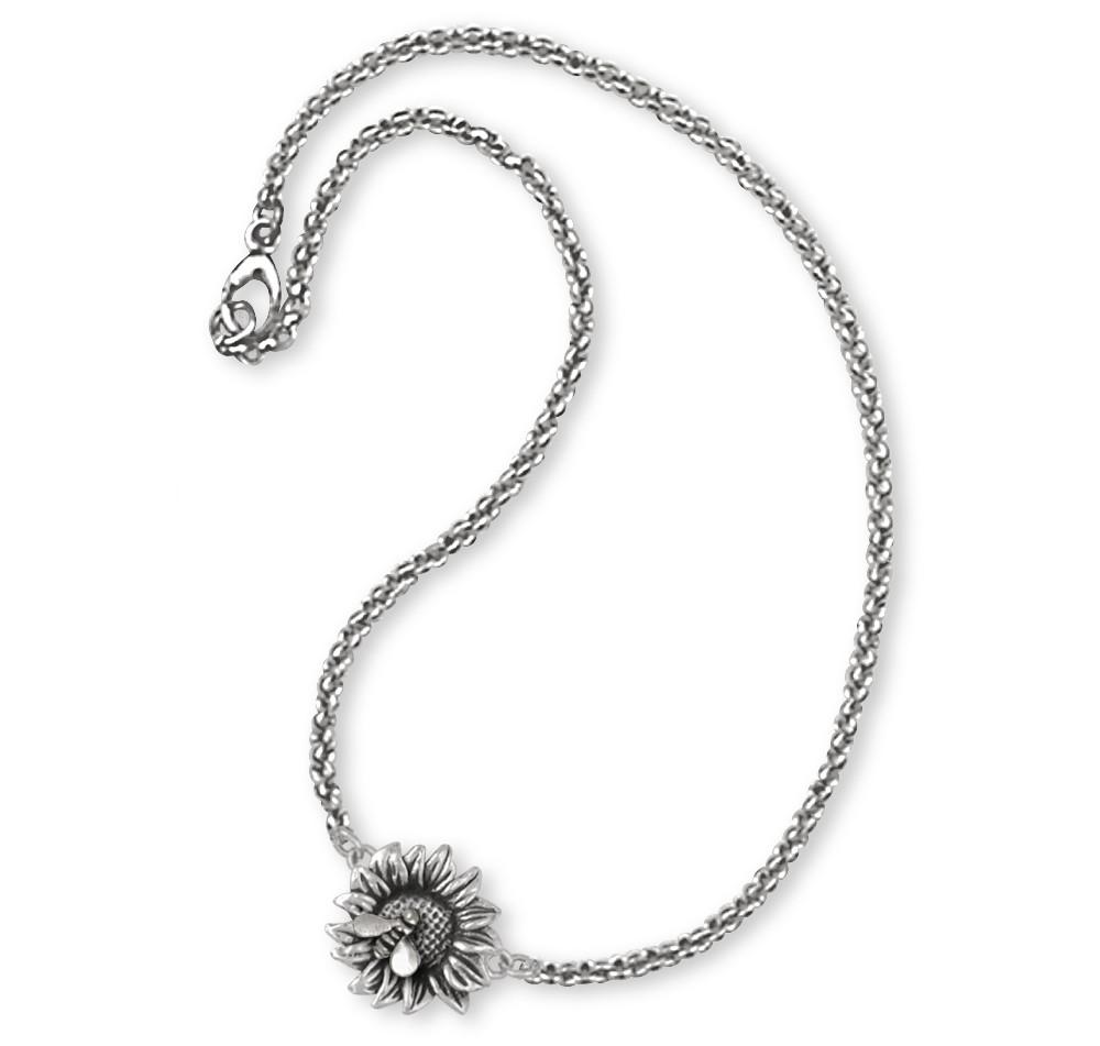 Sunflower Charms Sunflower Bracelet Sterling Silver Flower Jewelry Sunflower jewelry