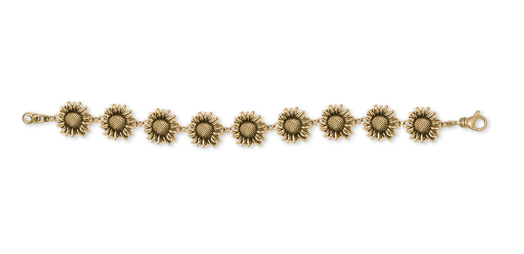 Sunflower Bracelet Jewelry 14k Gold Handmade Flower Bracelet SF6-BRG