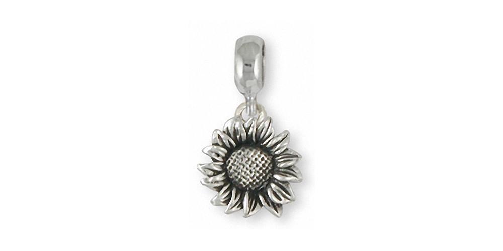 Sunflower Charms Sunflower Charm Slide Sterling Silver Flower Jewelry Sunflower jewelry