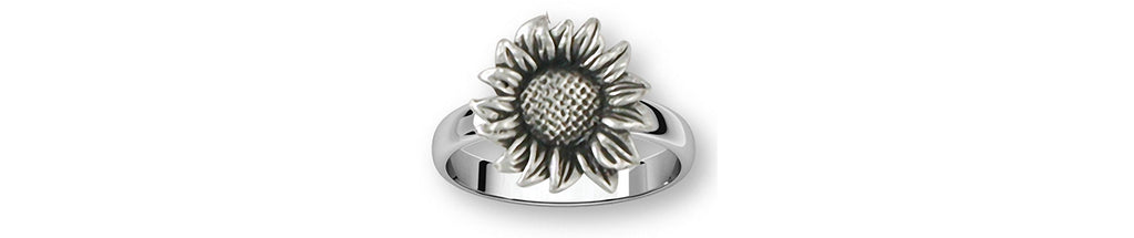 Sunflower Ring Jewelry Sterling Silver Handmade Flower Ring SF6-R