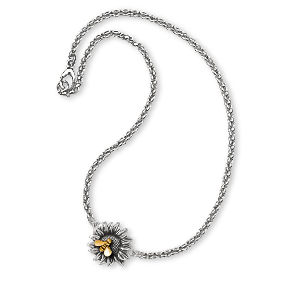 Sunflower Charms Sunflower Ankle Bracelet Silver And Gold Flower Jewelry Sunflower jewelry