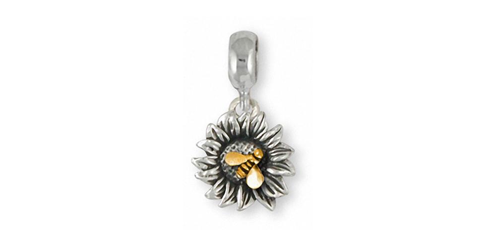 Sunflower Charms Sunflower Charm Slide Silver And Gold Flower Jewelry Sunflower jewelry