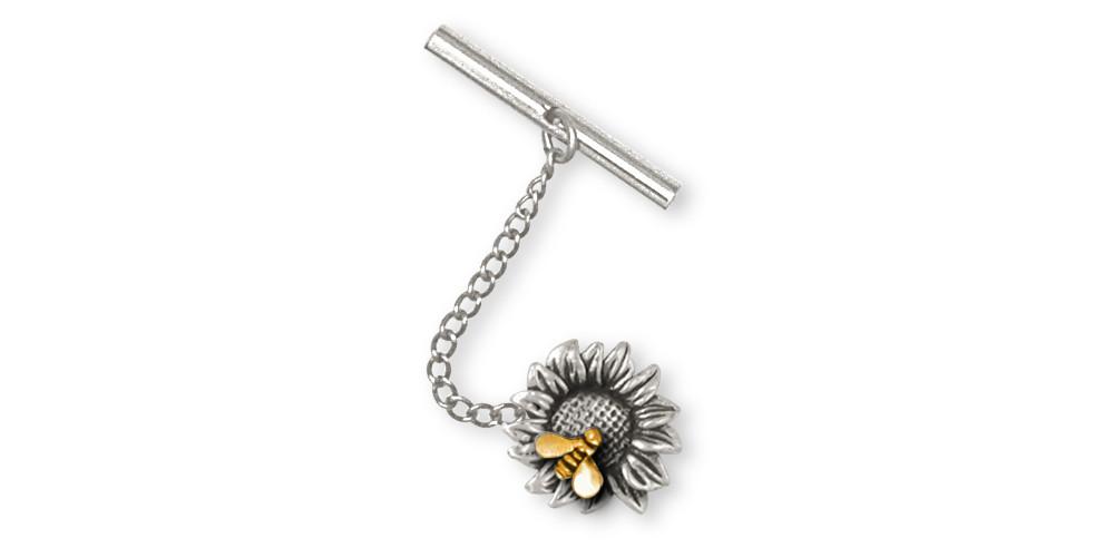 Sunflower Charms Sunflower Tie Tack Silver And Gold Flower Jewelry Sunflower jewelry