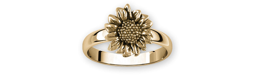 Sunflower Charms Sunflower Ring 14k Yellow Gold Sunflower Jewelry Sunflower jewelry