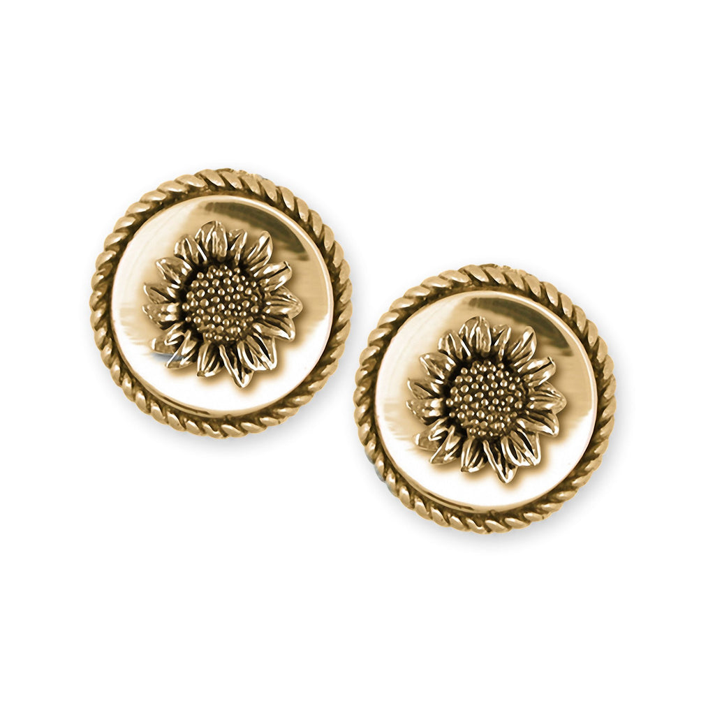 Sunflower Charms Sunflower Cufflinks 14k Gold Sunflower Jewelry Sunflower jewelry