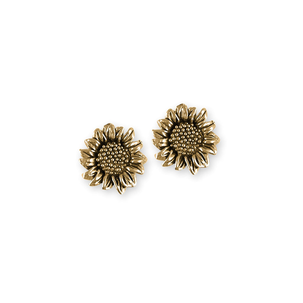 Sunflower Charms Sunflower Earrings 14k Gold Sunflower Post Jewelry Sunflower jewelry