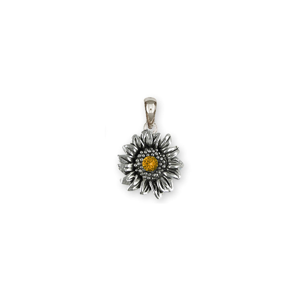 Sunflower Charms Sunflower Pendant Sterling Silver Sunflower With Birthstone Jewelry Sunflower jewelry