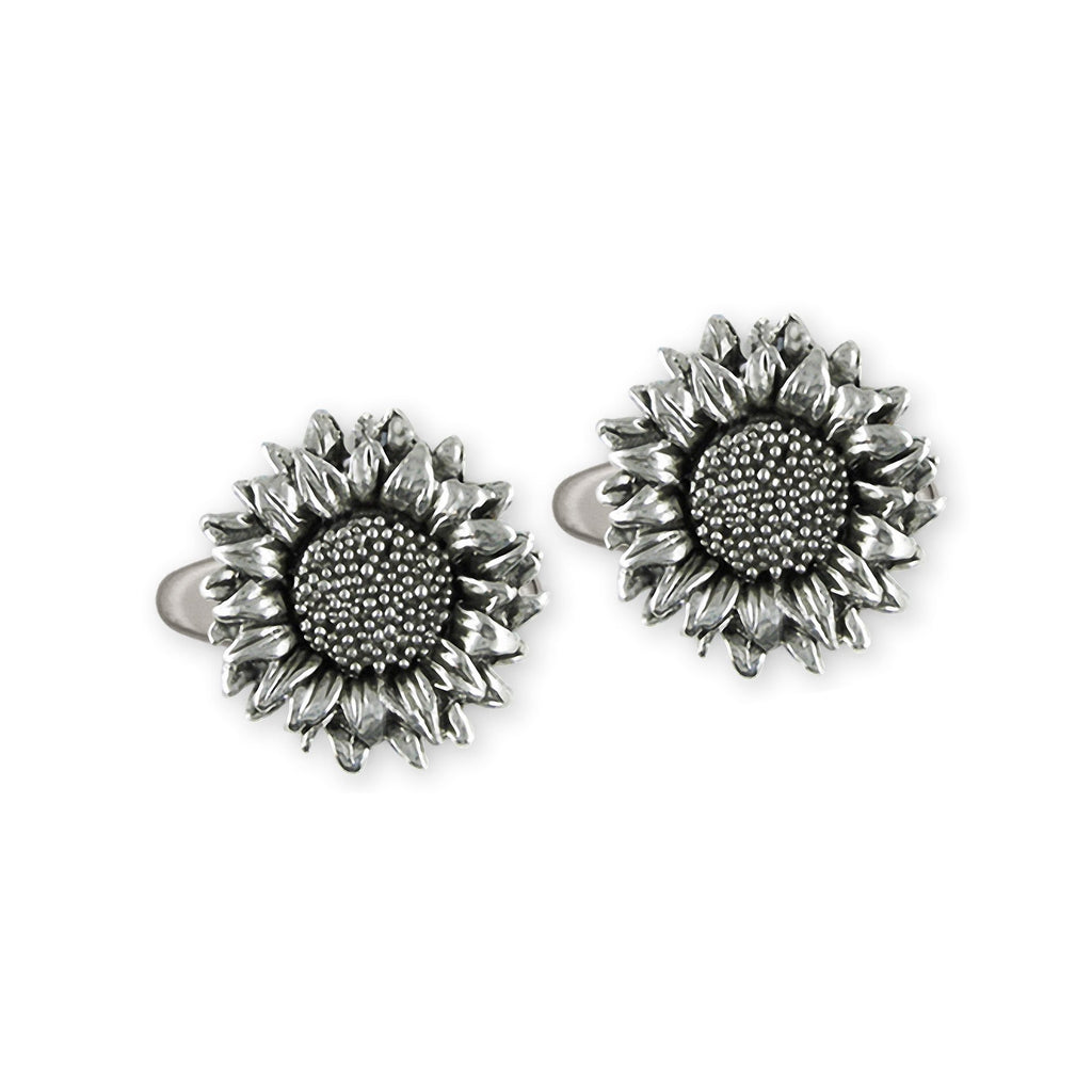 Sunflower Charms Sunflower Cufflinks Sterling Silver Sunflower Jewelry Sunflower jewelry