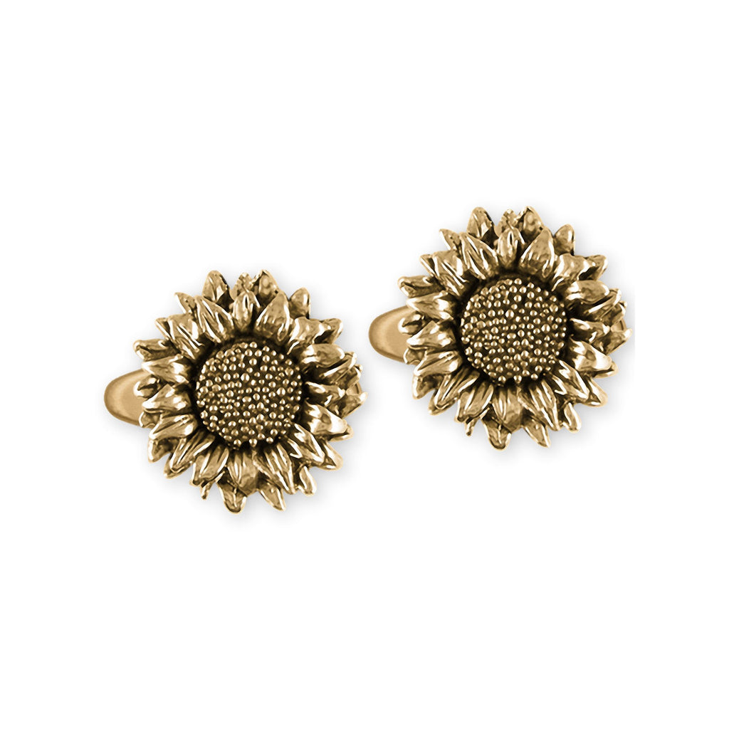 Sunflower Charms Sunflower Cufflinks 14k Gold Sunflower Jewelry Sunflower jewelry
