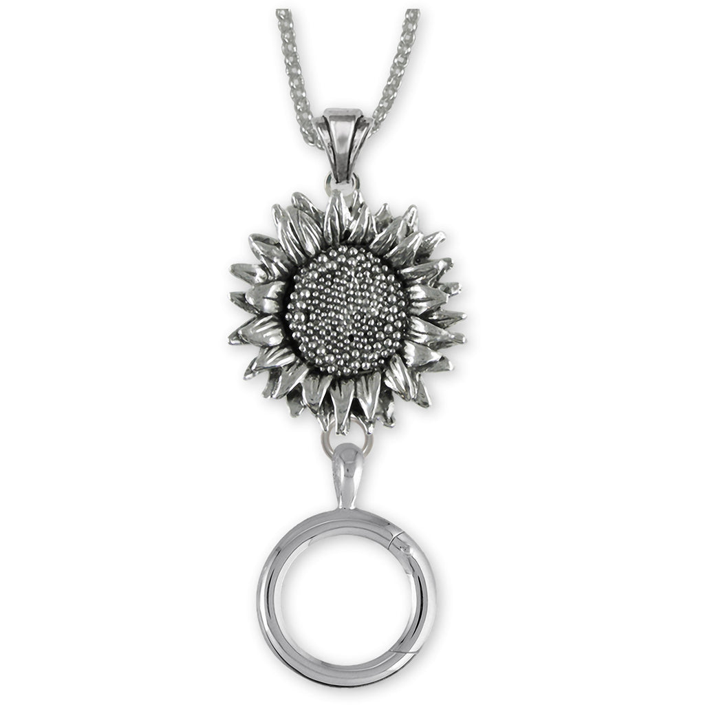 Sunflower Charms Sunflower Charm Holder Sterling Silver Sunflower Jewelry Sunflower jewelry