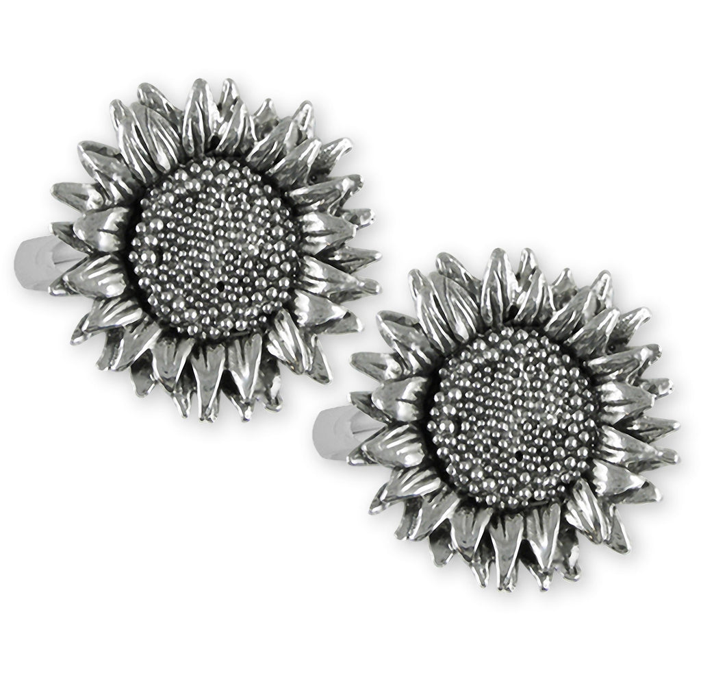 Sunflower Charms Sunflower Cufflinks Sterling Silver Sunflower Jewelry Sunflower jewelry