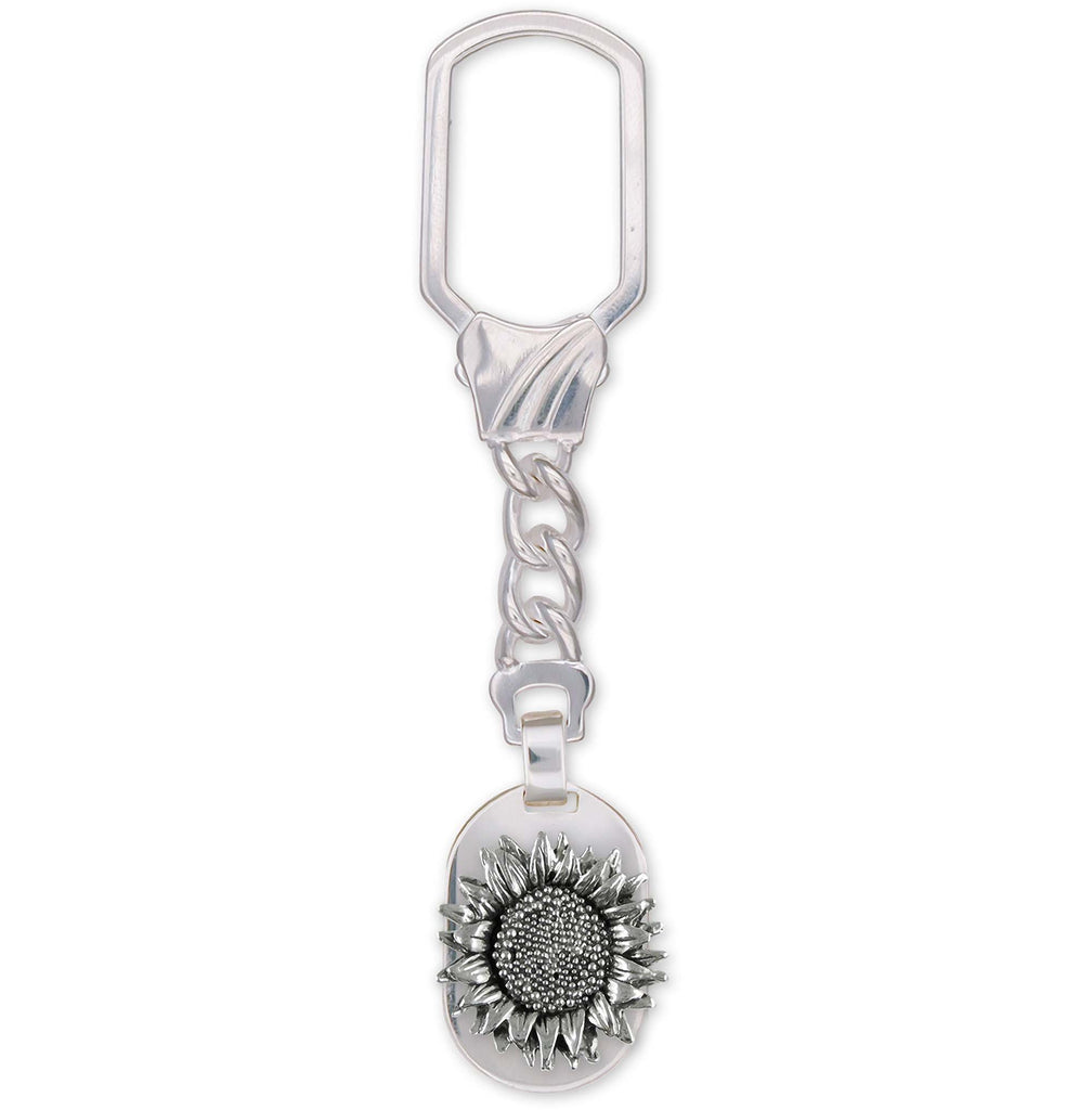 Sunflower Charms Sunflower Key Ring Sterling Silver Sunflower Jewelry Sunflower jewelry