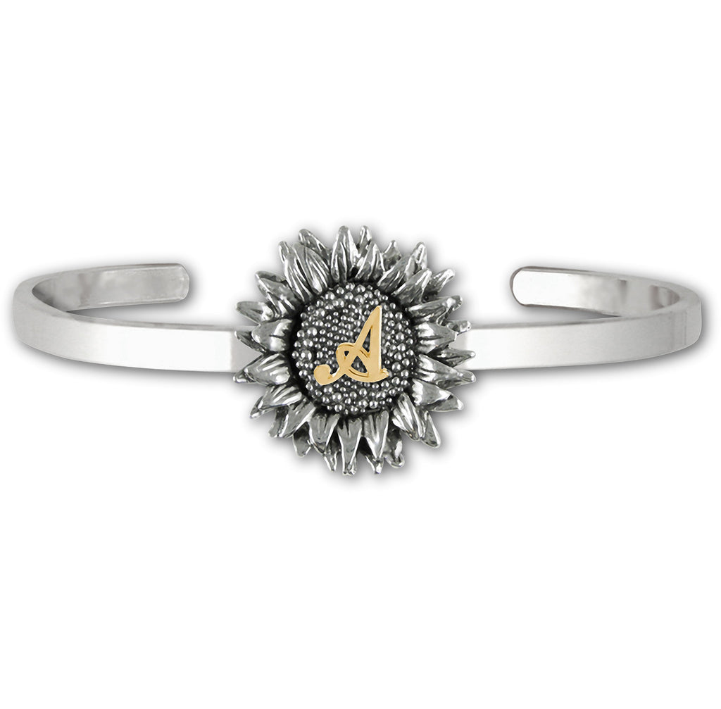 Sunflower Charms Sunflower Bracelet Silver And 14k Gold Sunflower Jewelry Sunflower jewelry