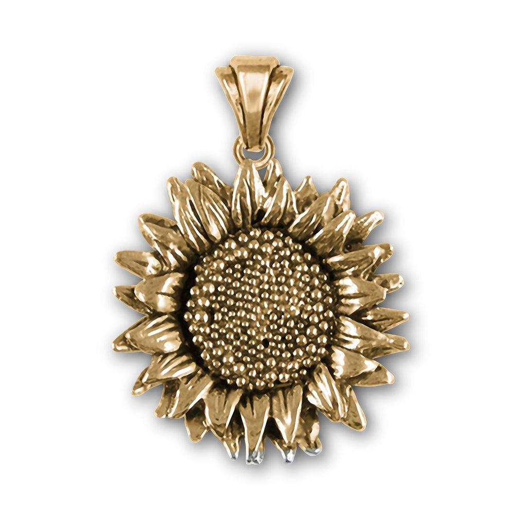 Sunflower Charms Sunflower Pendant Gold Vermeil Sunflower Jewelry Sunflower jewelry