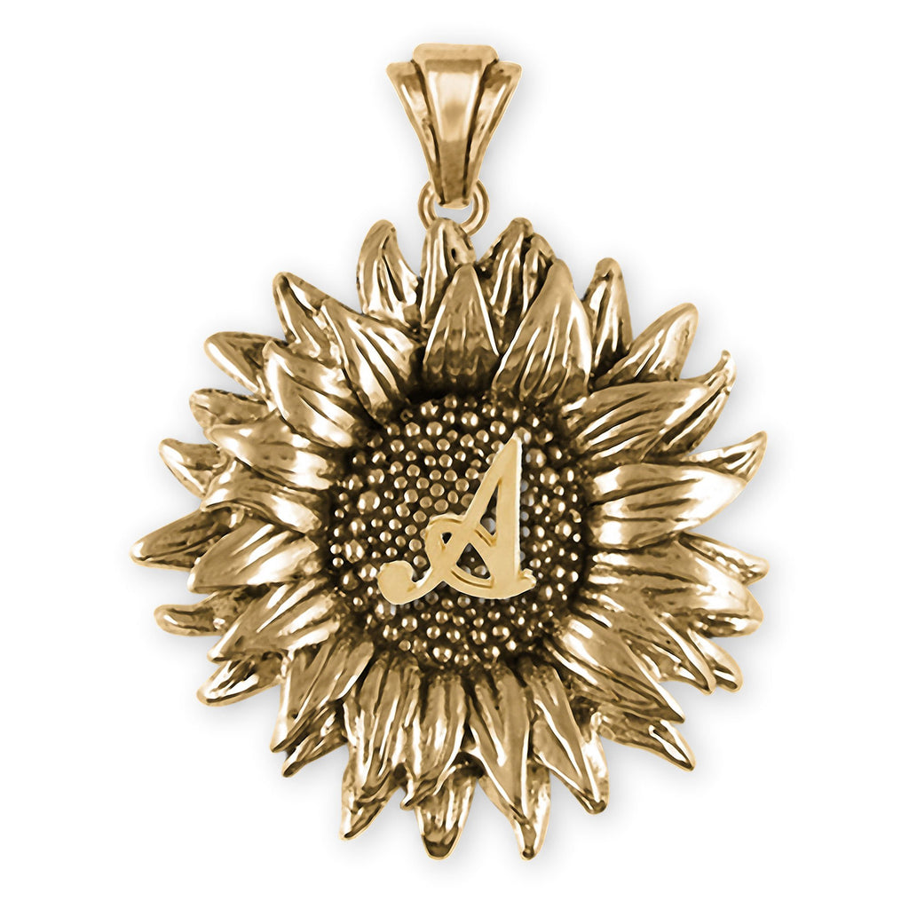 Sunflower Charms Sunflower Pendant 14k Gold Sunflower Jewelry Sunflower jewelry