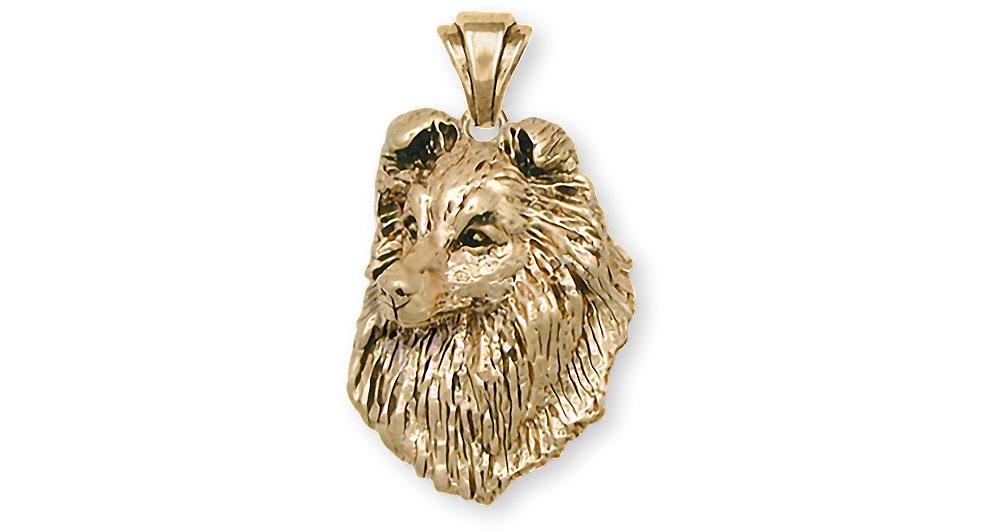 Sheltie Charms Sheltie Pendant 14k Gold Sheltie Jewelry Sheltie jewelry