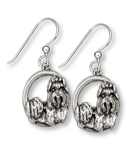 Shih Tzu Earrings Handmade Silver Shih Tzu Jewelry SH2-E