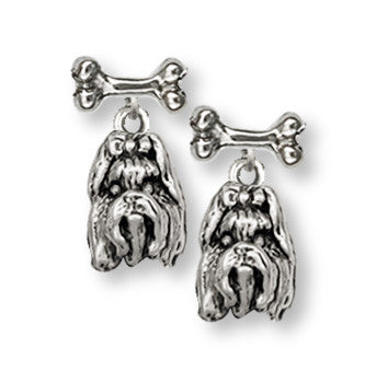 Shih Tzu Earrings Handmade Silver Shih Tzu Jewelry SH3-BNE