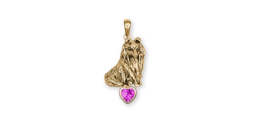 Sheltie Charms Sheltie Pendant 14k Gold Sheltie Jewelry Sheltie jewelry