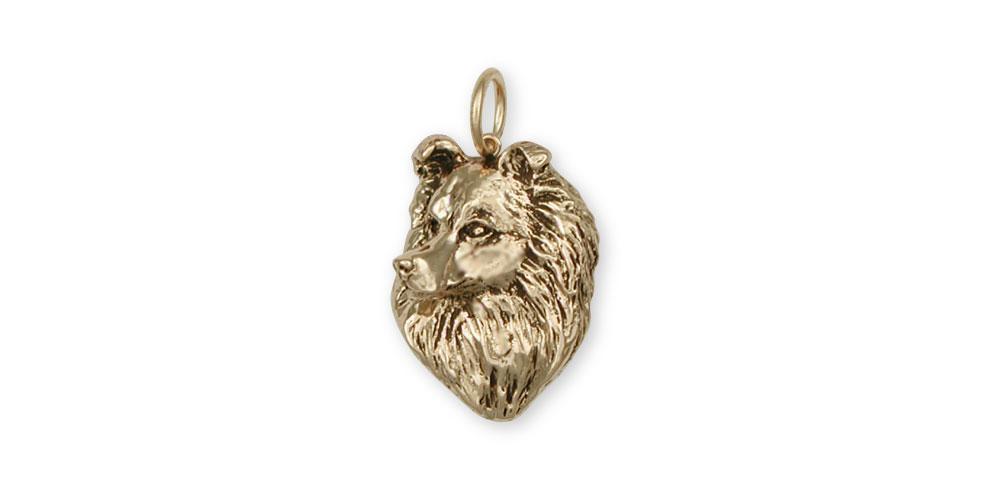 Sheltie Charms Sheltie Pendant 14k Gold Sheltie Jewelry Sheltie jewelry