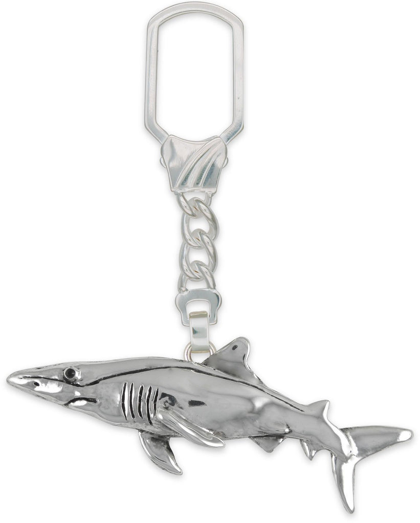 Shark Charms Shark Key Ring Sterling Silver Shark Jewelry Shark jewelry